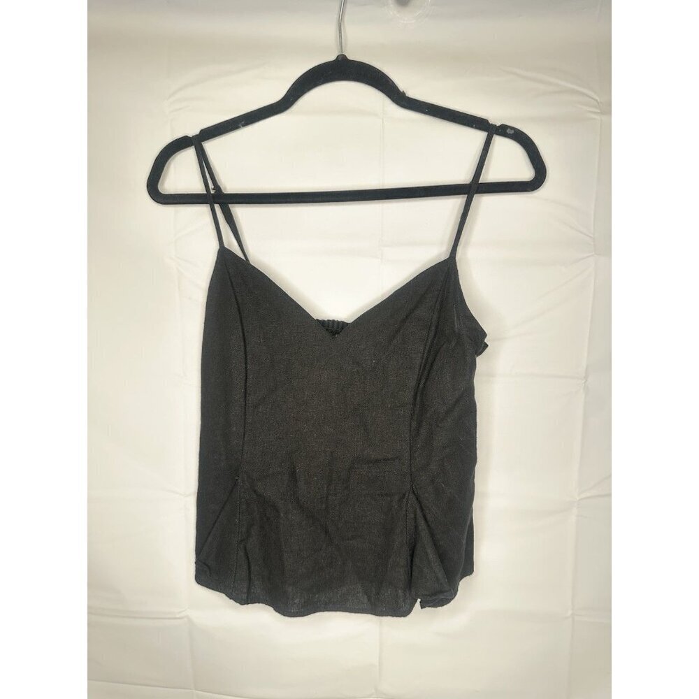Zara Black Sweetheart Neckline Crop Top Tank Womens Large Adjustable